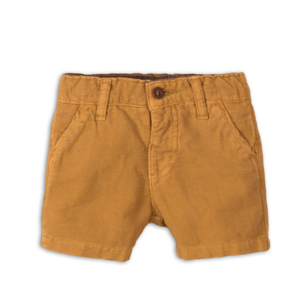 Kraťasy kojenecké lněné, Minoti, Camel 3, hnědá - 80/86 | 12-18m