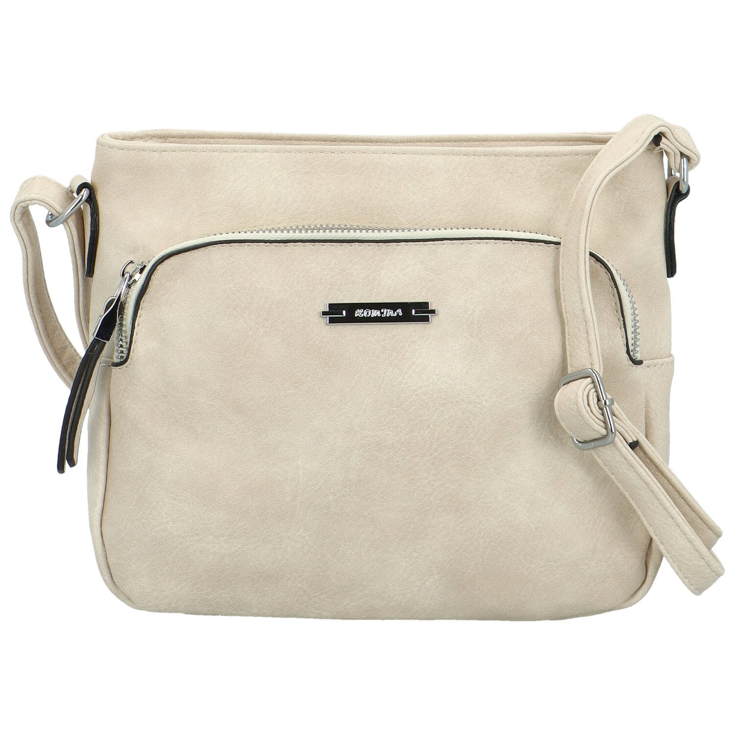 Trendová dámská koženková crossbody Edina, krémová