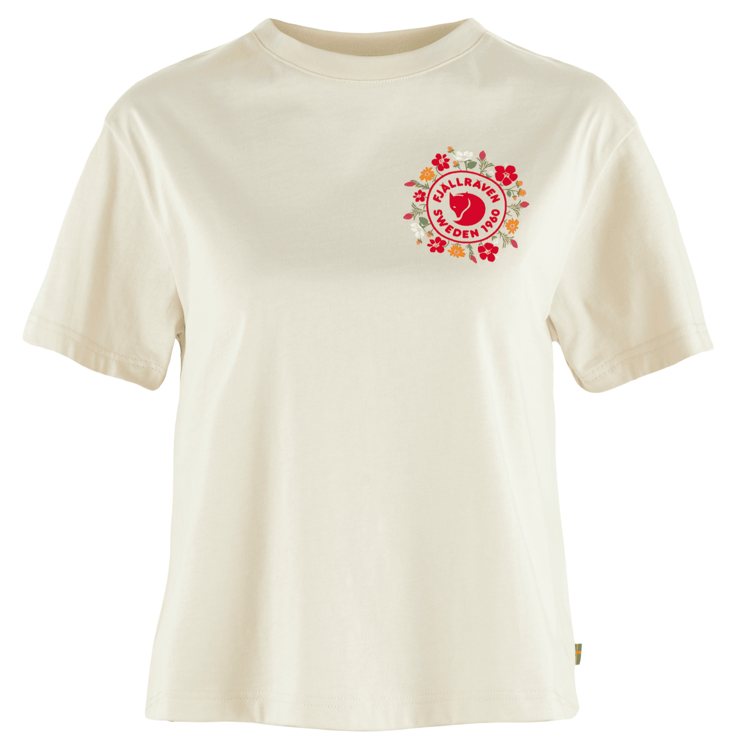 Dámské triko Fjällräven Fjällblomster Logo T-shirt W Velikost: S / Barva: bílá
