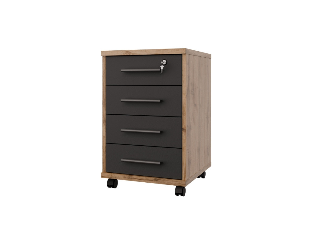 Uzamykatelný kontejner NEJBY GIANNI, dub wotan/antracit