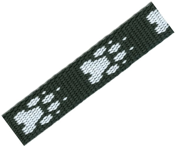 Popruh polypropylen tlapka černý/bílý - 16mm