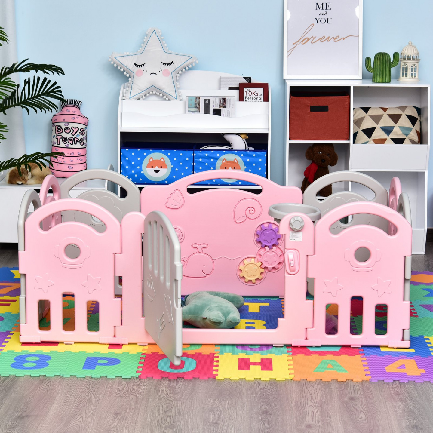 Goleto Dětská plastová interaktivní ohrádka | 162 x 84 x 63 cm