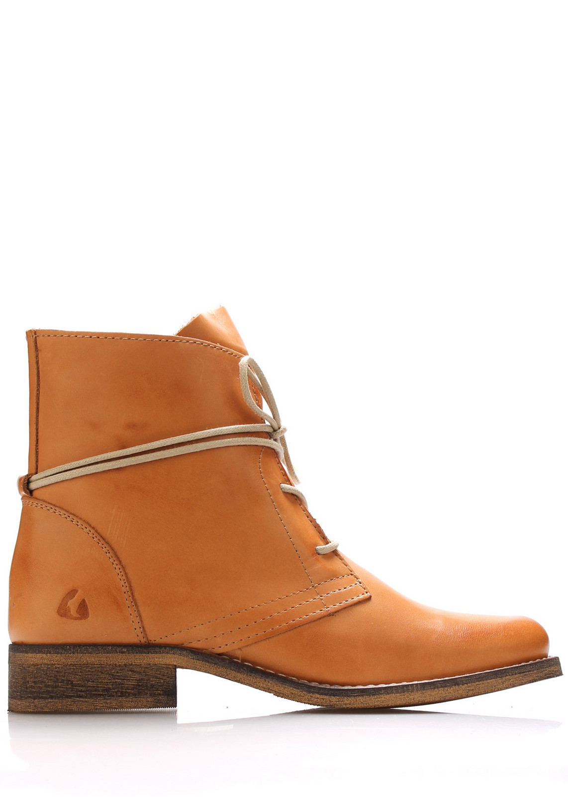 Světle hnědé kožené boty s tkaničkami Online Shoes Velikost: 40