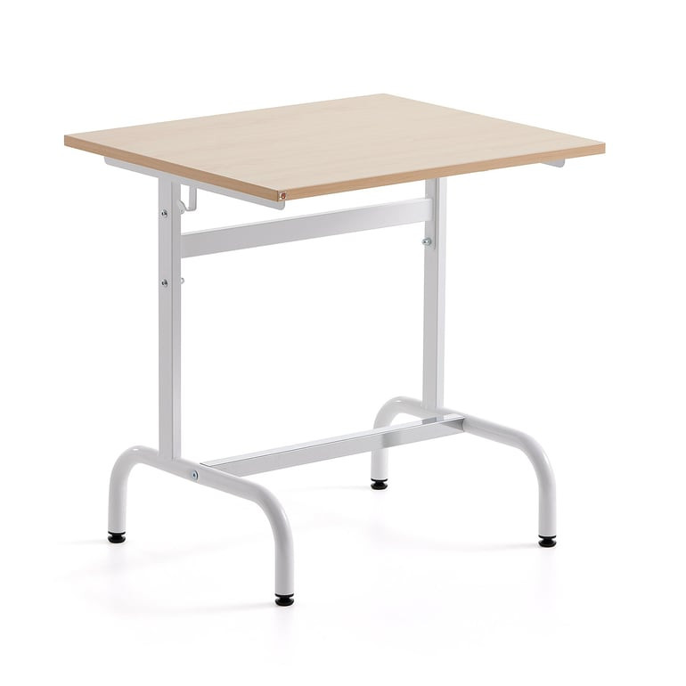 Školní lavice 180, HPL, bílá/bříza