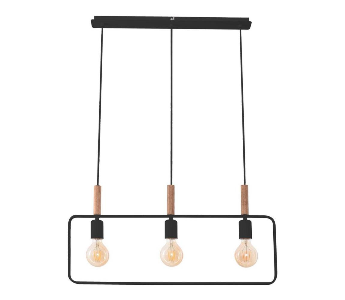 Lustr na lanku FRAME 3xE27/60W/230V černá