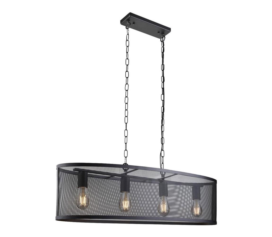 Searchlight Searchlight 2484-4BK - Lustr na řetězu FISHNET 4xE27/60W/230V černá