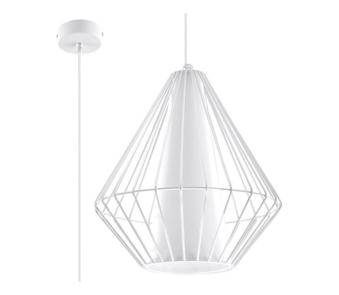 SL.0297 - Lustr na lanku DEMI 1xE27/60W/230V bílá