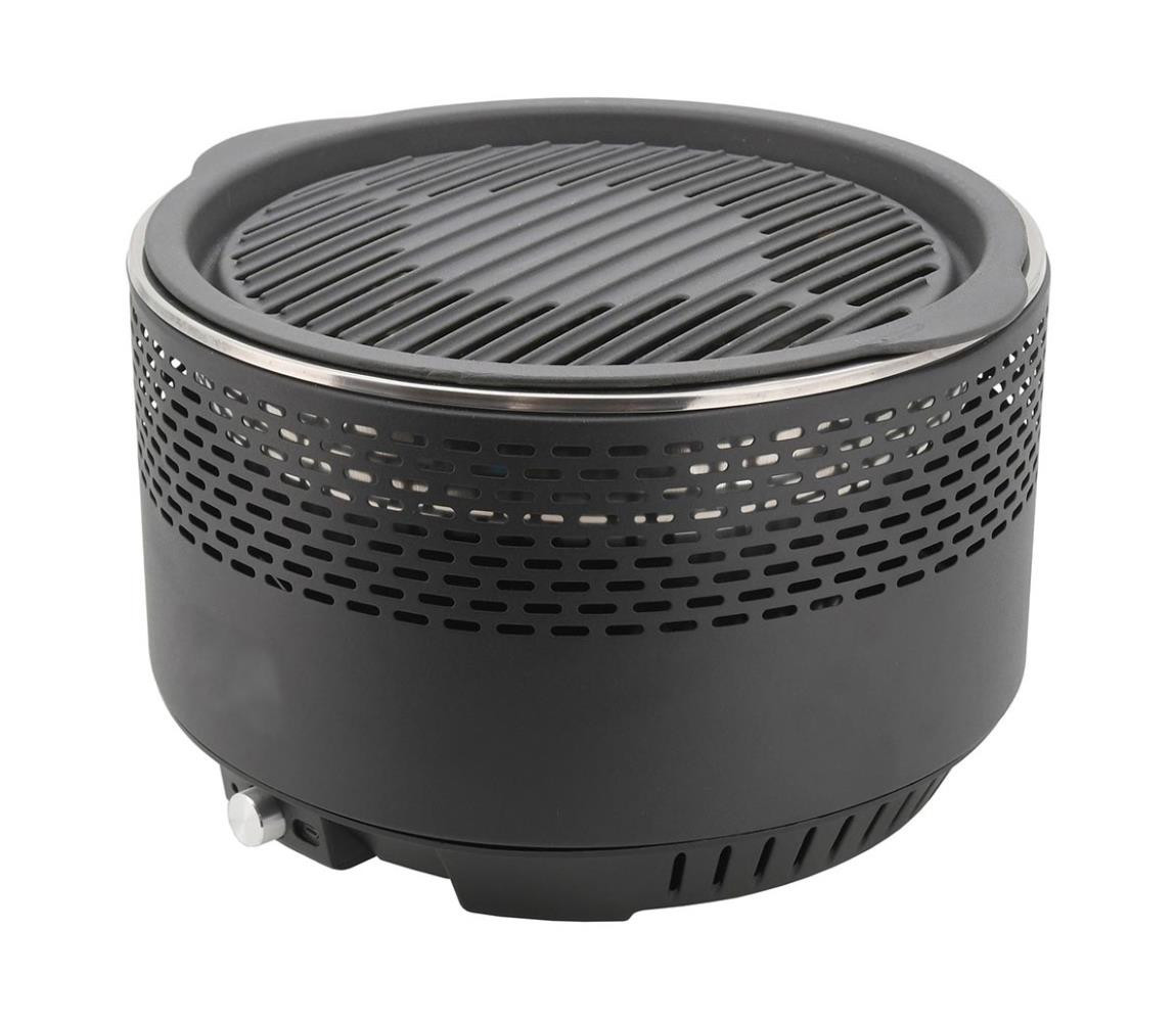 Stolní gril na dřevěné uhlí 4xAA/USB černá