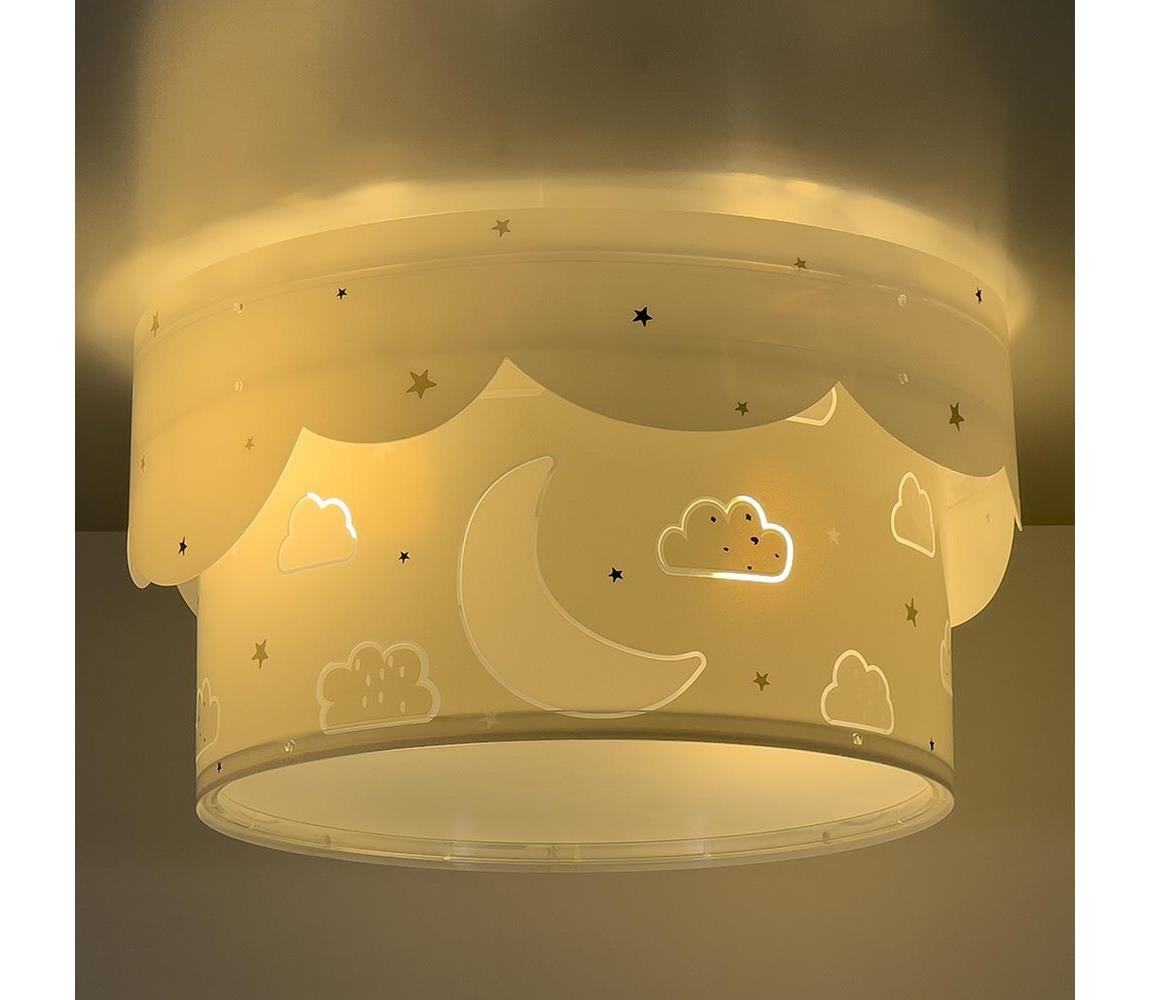 Dalber Dalber 61236E - Dětské stropní svítidlo MOON 2xE27/60W/230V šedá