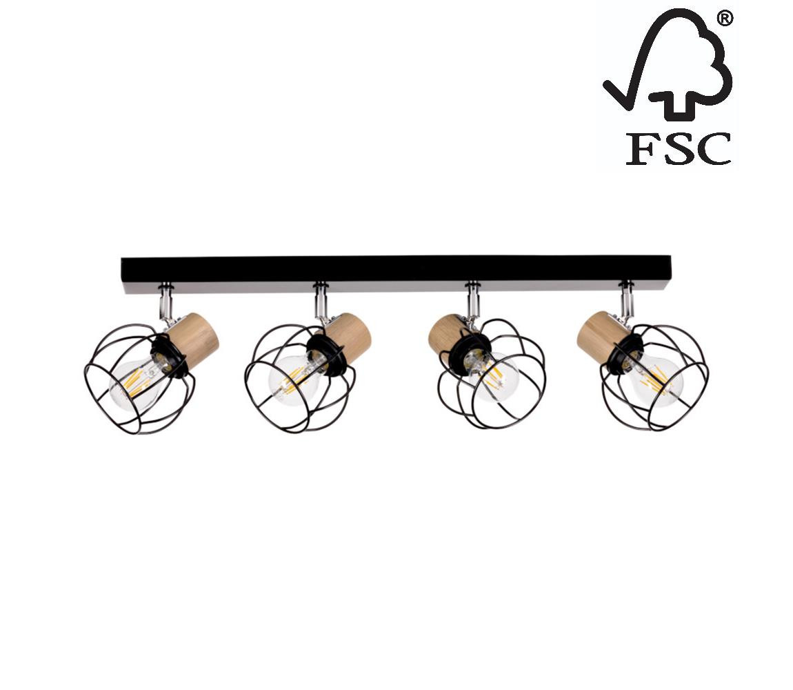 26114404 - Stropní bodové svítidlo PHIPHI 4xE27/60W/230V dub