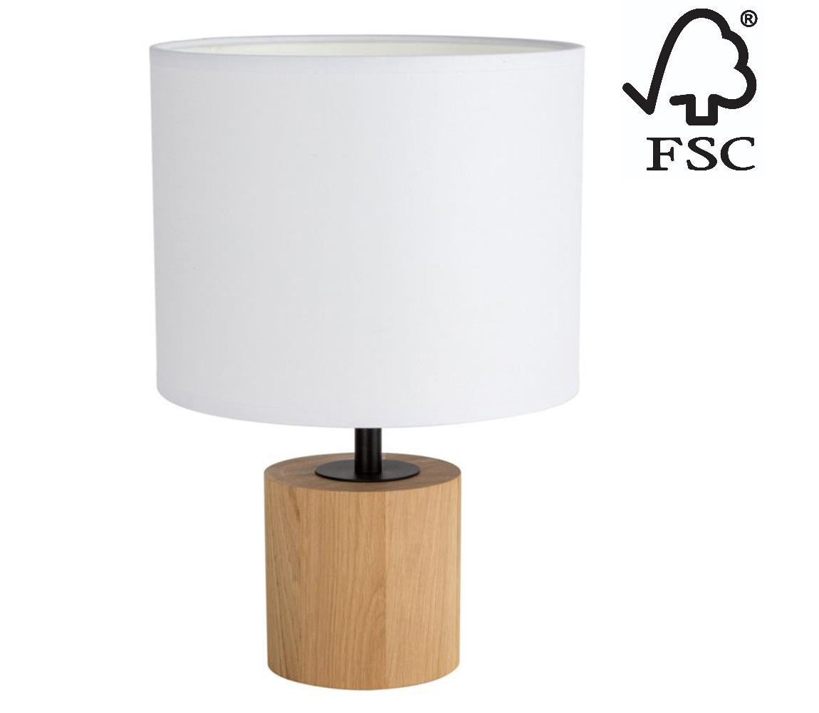 DO708191174 - Stolní lampa KRETA 1xE27/25W/230V borovice/bílá