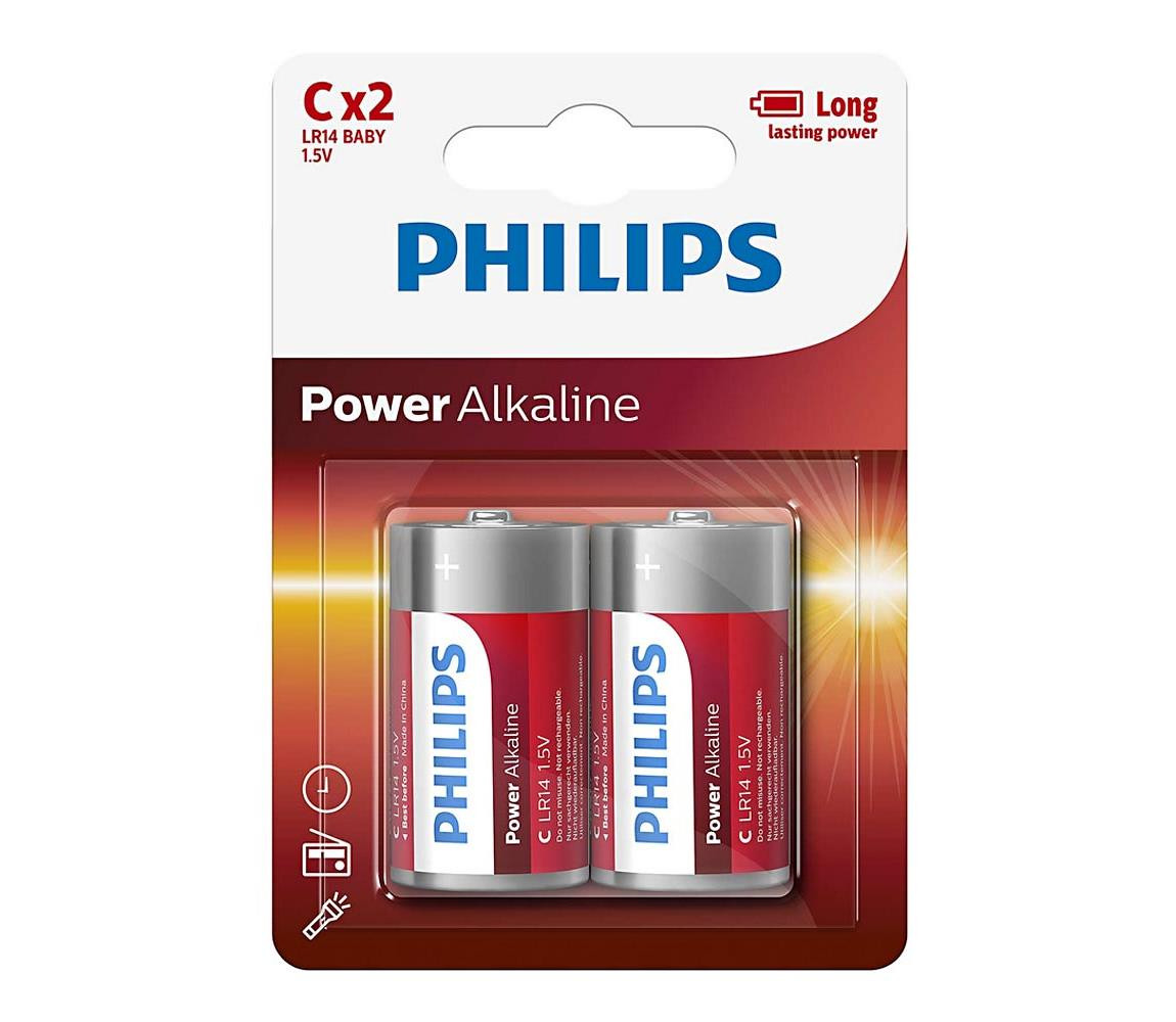 Philips Philips LR14P2B/10 - 2 ks Alkalická baterie C POWER ALKALINE 1,5V 7200mAh