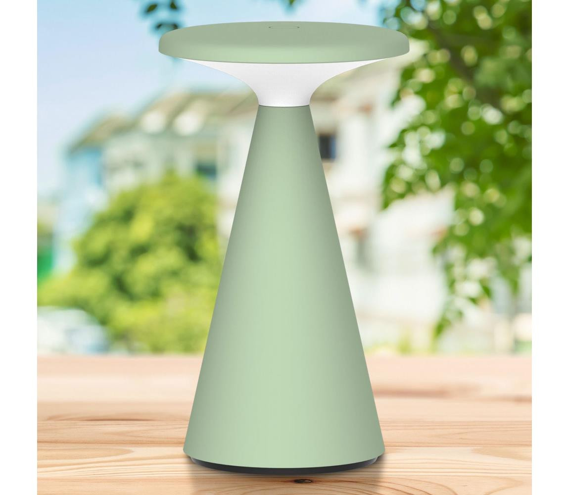 LED Stmívatelná stolní lampa PAROS LED/1,8W/5V USB 1800 mAh IP44 zelená