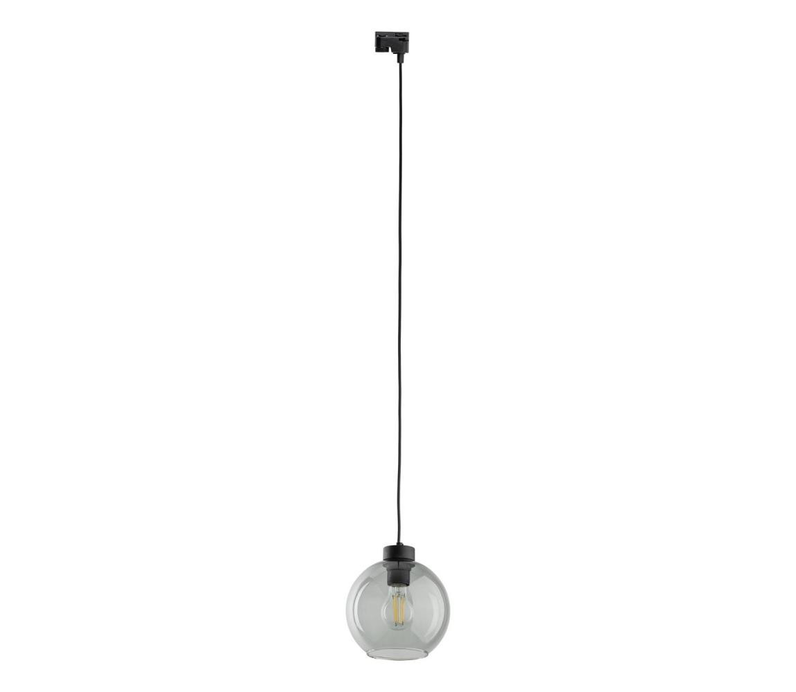 Lustr na lanku do lištového systému CUBUS 1xE27/15W/230V černá/kouřová černá