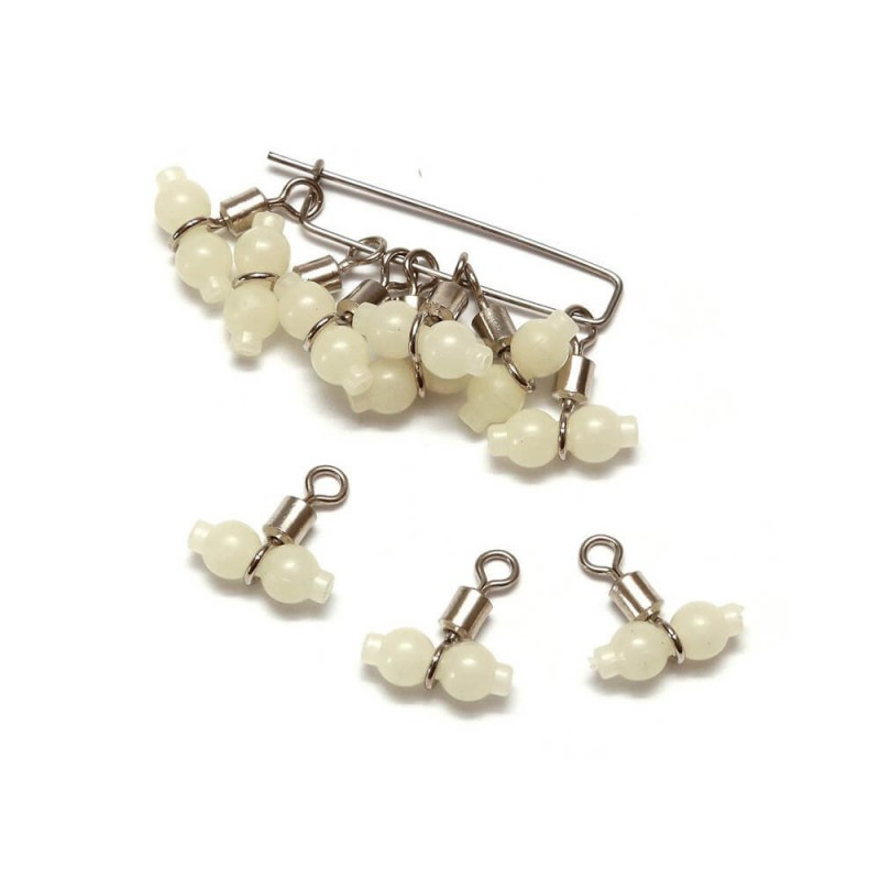 Aquantic obratlík s korálkem a zarážkou Swivel with Stopper Fluo Pearl L, 10ks-8875081