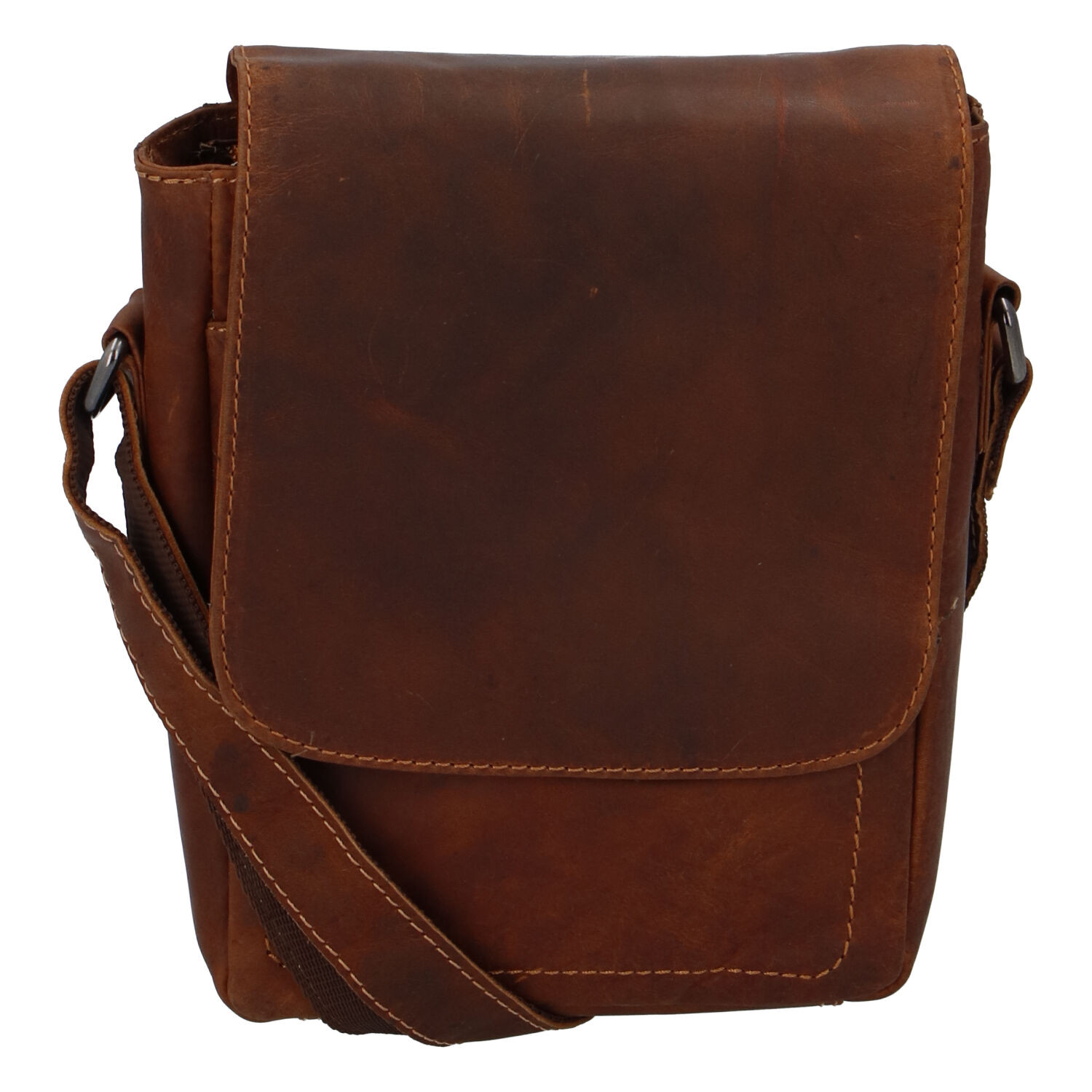 Pánská kožená crossbody taška světle hnědá - Greenwood Nash hnědá