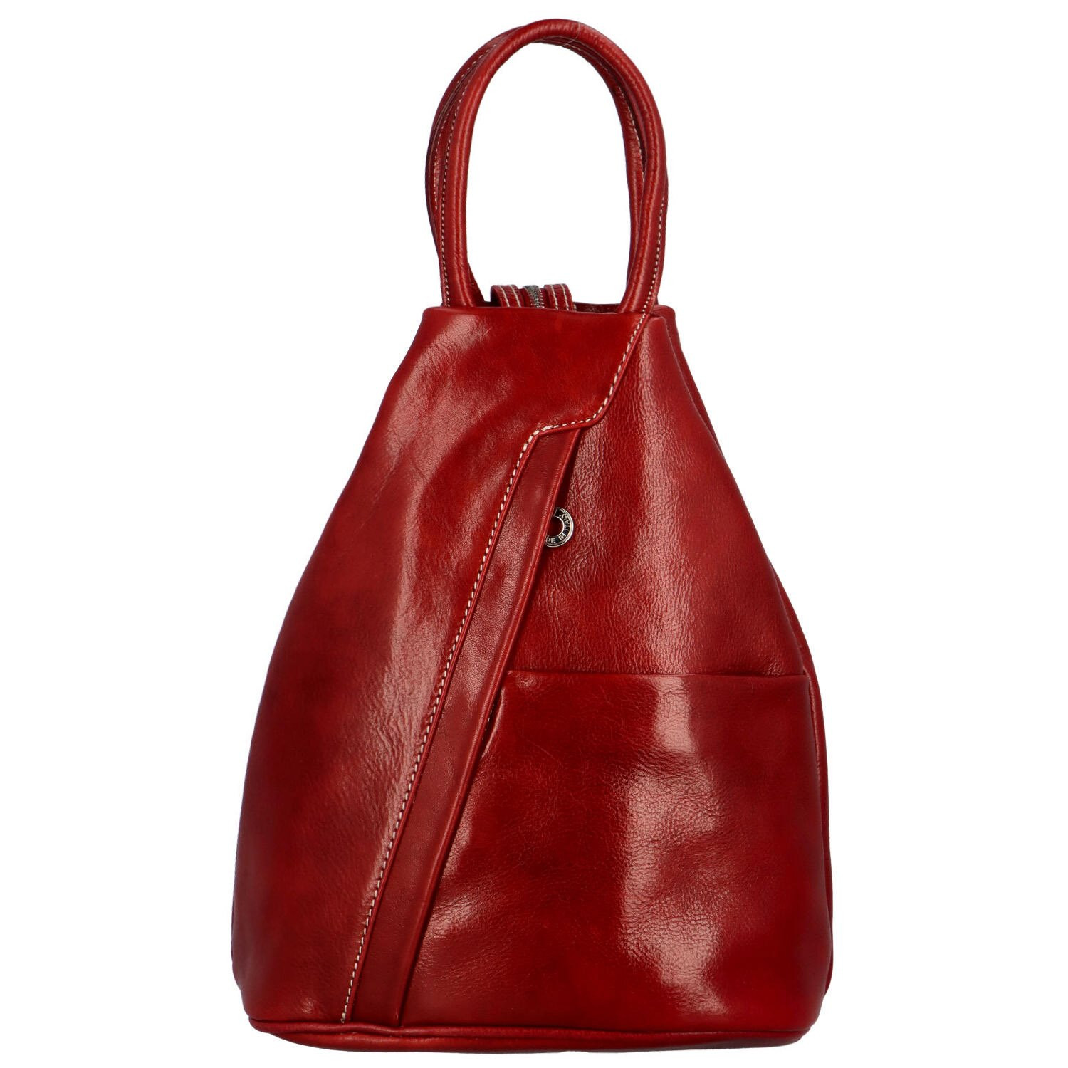 Dámský kožený batoh červený - Delami Wernieta červená