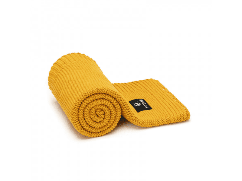 T-TOMI Pletená deka AUTUMN Mustard waves