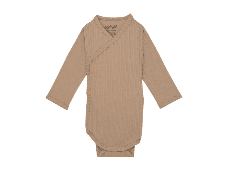 Lodger Romper LS Seersucker Beige 68
