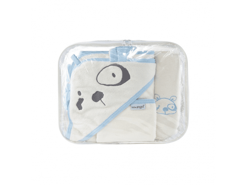 Little Angel SET osuška,ručník,žínka BAMBUS natur pes
