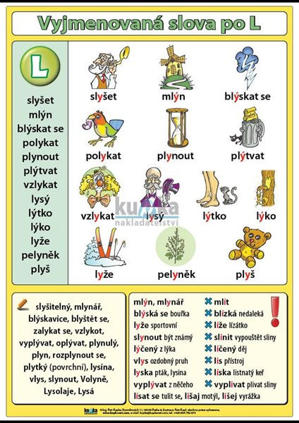 Vyjmenovaná slova po L A4 (30x21 cm)