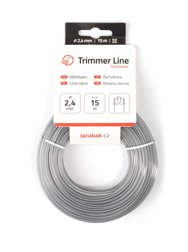 Žací struna Jarabák Dual Power čtvercová 2,4 mm x 15 m