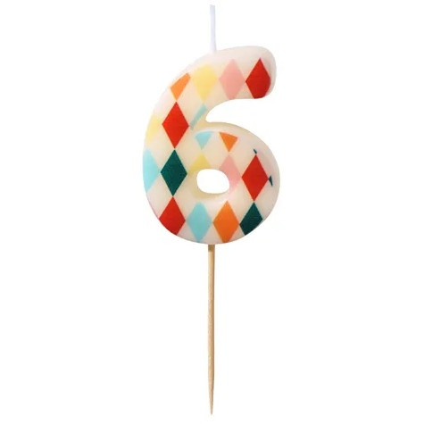Svíčka narozeninová cirkus číslo 6, 5,5cm
