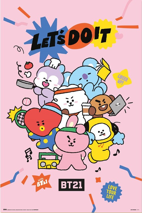 GRUPO ERIK Plakát, Obraz - BT21 - Lets Do It, 61 × 91.5 cm