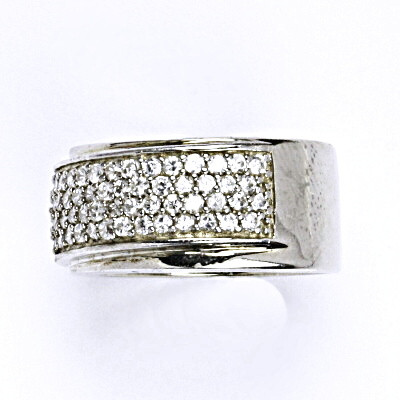 Stříbrný prsten s čirými zirkony, prsten ze stříbra, 10,03 g