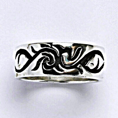 Stříbrný prsten s patinou, prsten ze stříbra,váha 6,70 g