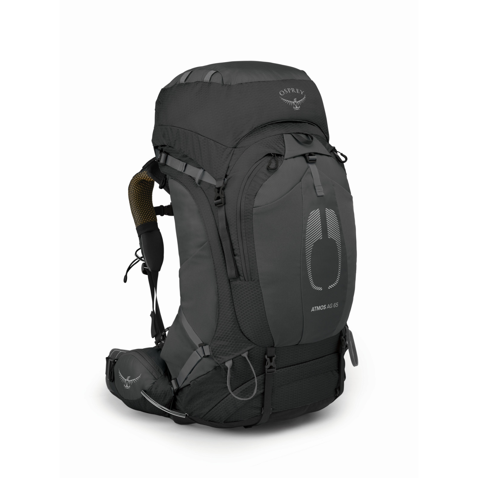 Turistický batoh Osprey Atmos Ag 65 Velikost zad batohu: L/XL / Barva: černá