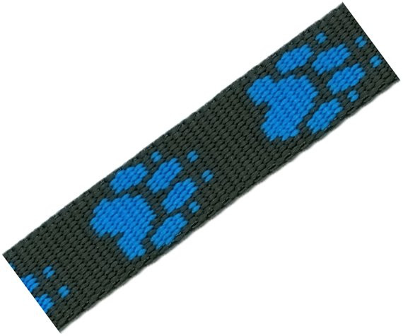 Popruh polypropylen tlapka černý/modrý - 20mm