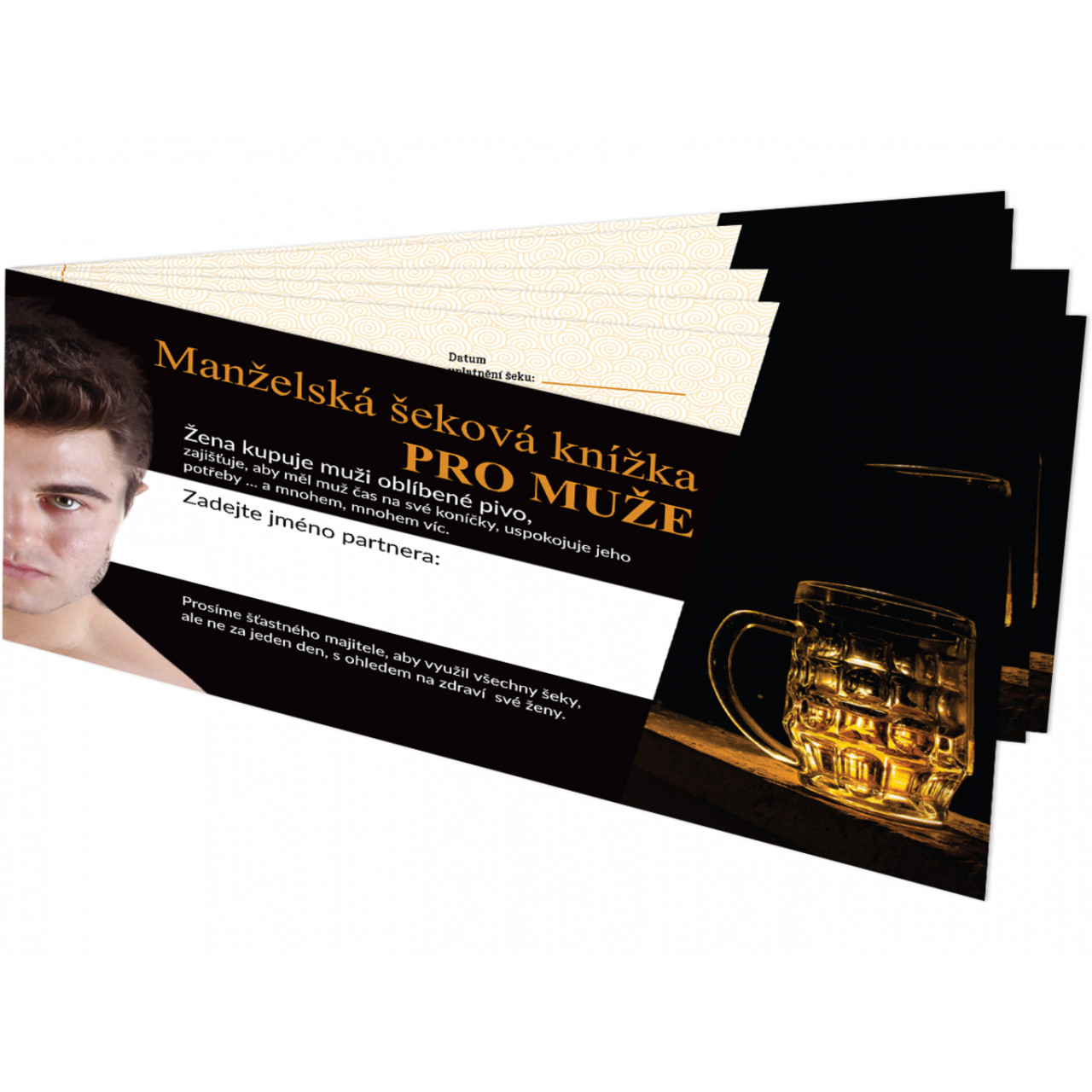 Manželská šeková knížka pro muže - barevná