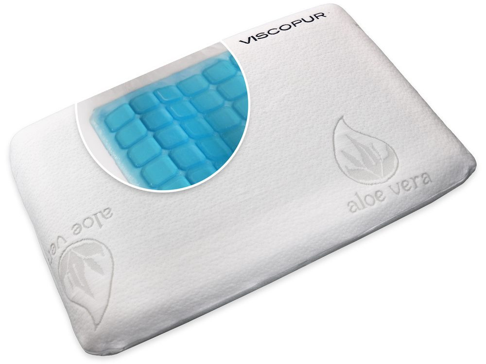 VISCOPUR Anatomický polštář VISCOPUR COOL GEL s gelovou vrstvou neprofilovaný 40x60cm