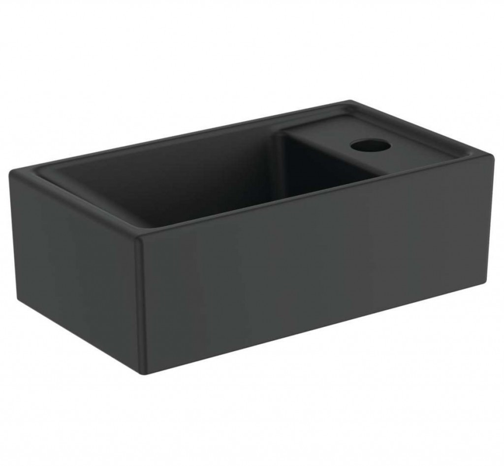 IDEAL STANDARD Tempo Umývátko 37x21 cm, bez přepadu, otvor pro baterii vpravo, černá E2112V3