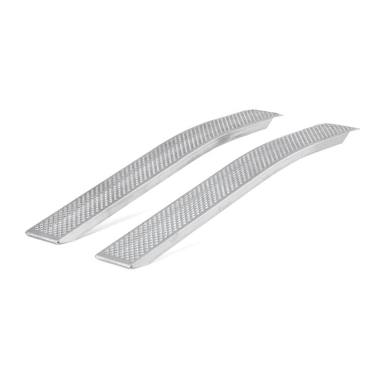 Nájezdové rampy, zahnuté, 300 kg/pár, 2000x200x50 mm, hliníkové