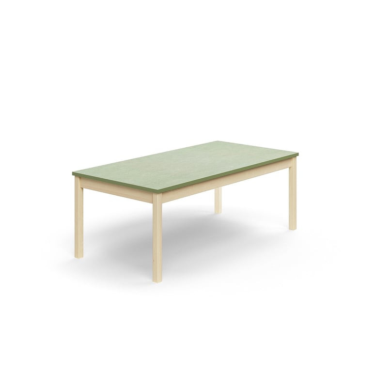 Stůl DECIBEL, 1600x800x590 mm, akustické linoleum, bříza/zelenošedá