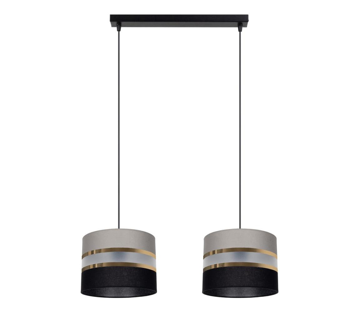 Lustr na lanku CORAL 2xE27/60W/230V černošedá