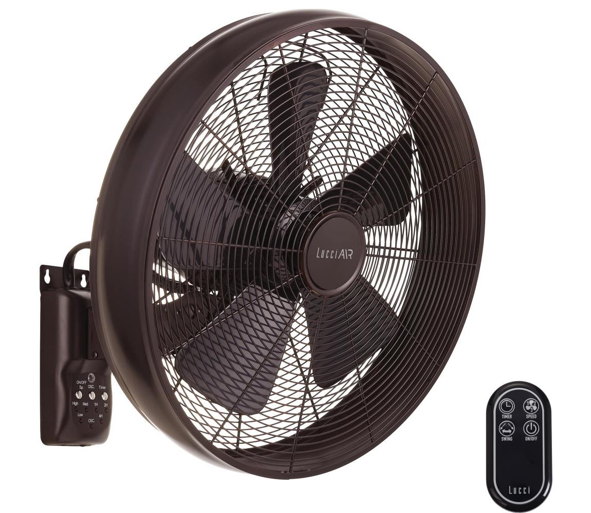 Lucci air Lucci air 213125 - Nástěnný látor BREEZE 55W/230V černá/hnědá + DO