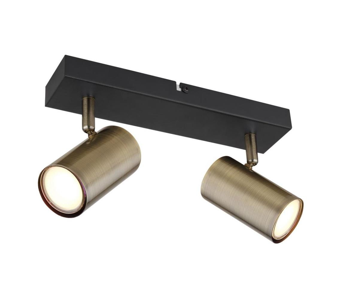 Globo Globo 57911-2M - Bodové svítidlo ROBBY 2xGU10/35W/230V černá/mosaz