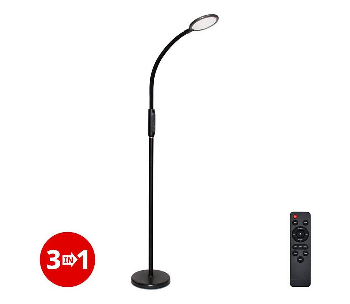 light LED Stmívatelná lampa 3v1 LED/12W/230V černá CRI 90 + dálkové ovládání