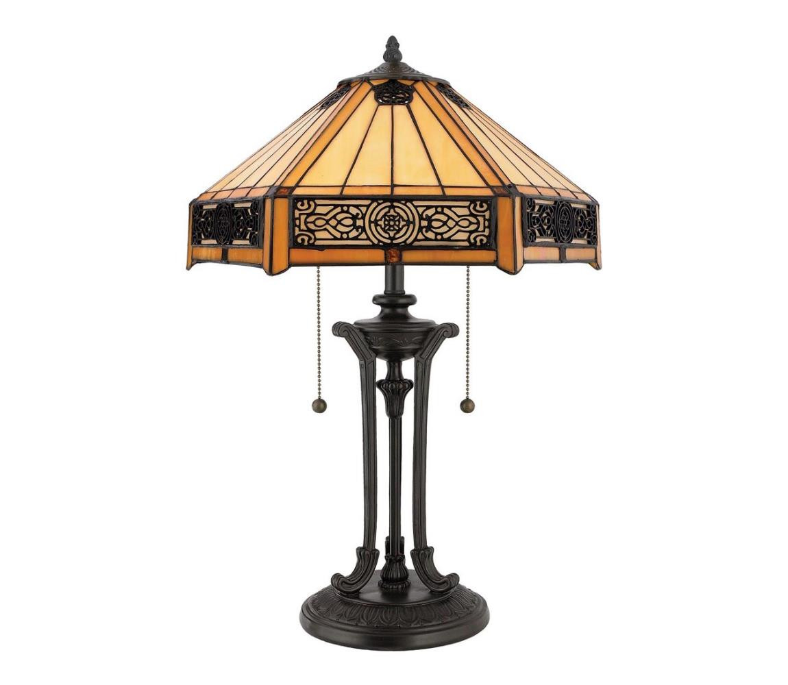 Elstead Elstead QZ-INDUS-TL - Stolní lampa INDUS 2xE27/60W/230V jantarové sklo