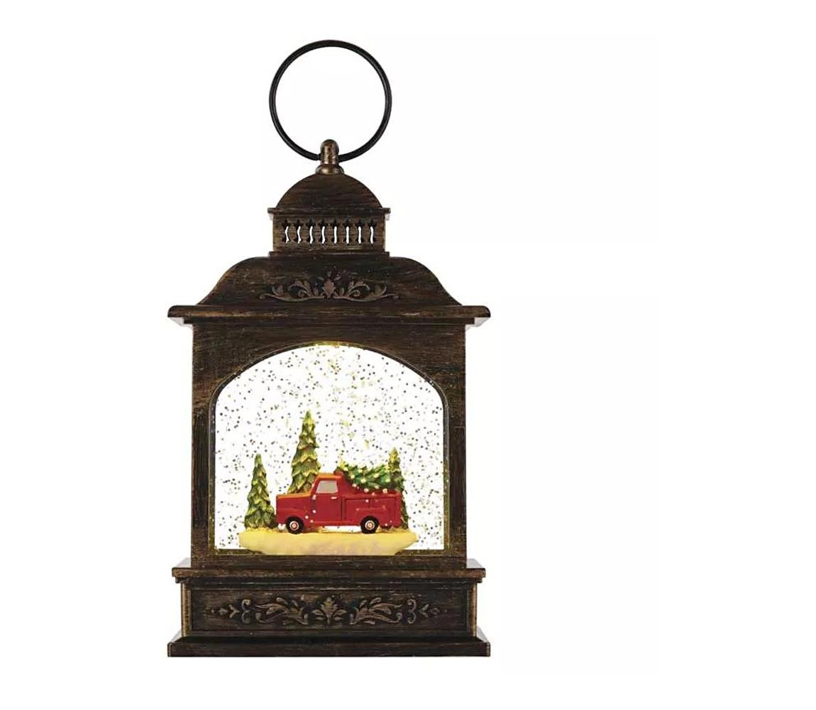 DCLW25 LED vánoční lucerna s autíčkem teplá bílá 21 cm