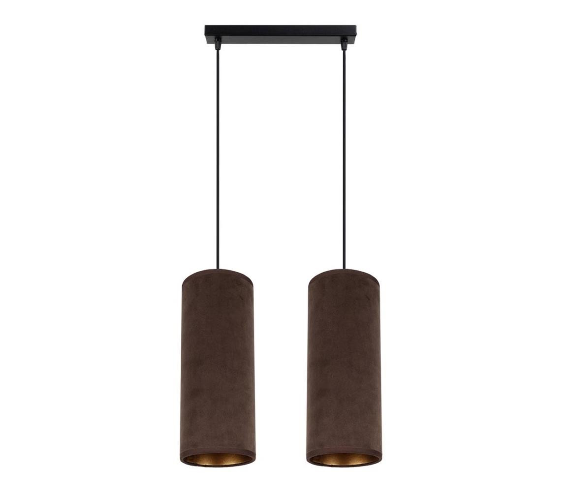 HEXE Lustr na lanku AVALO 2xE27/60W/230V hnědá/měděná
