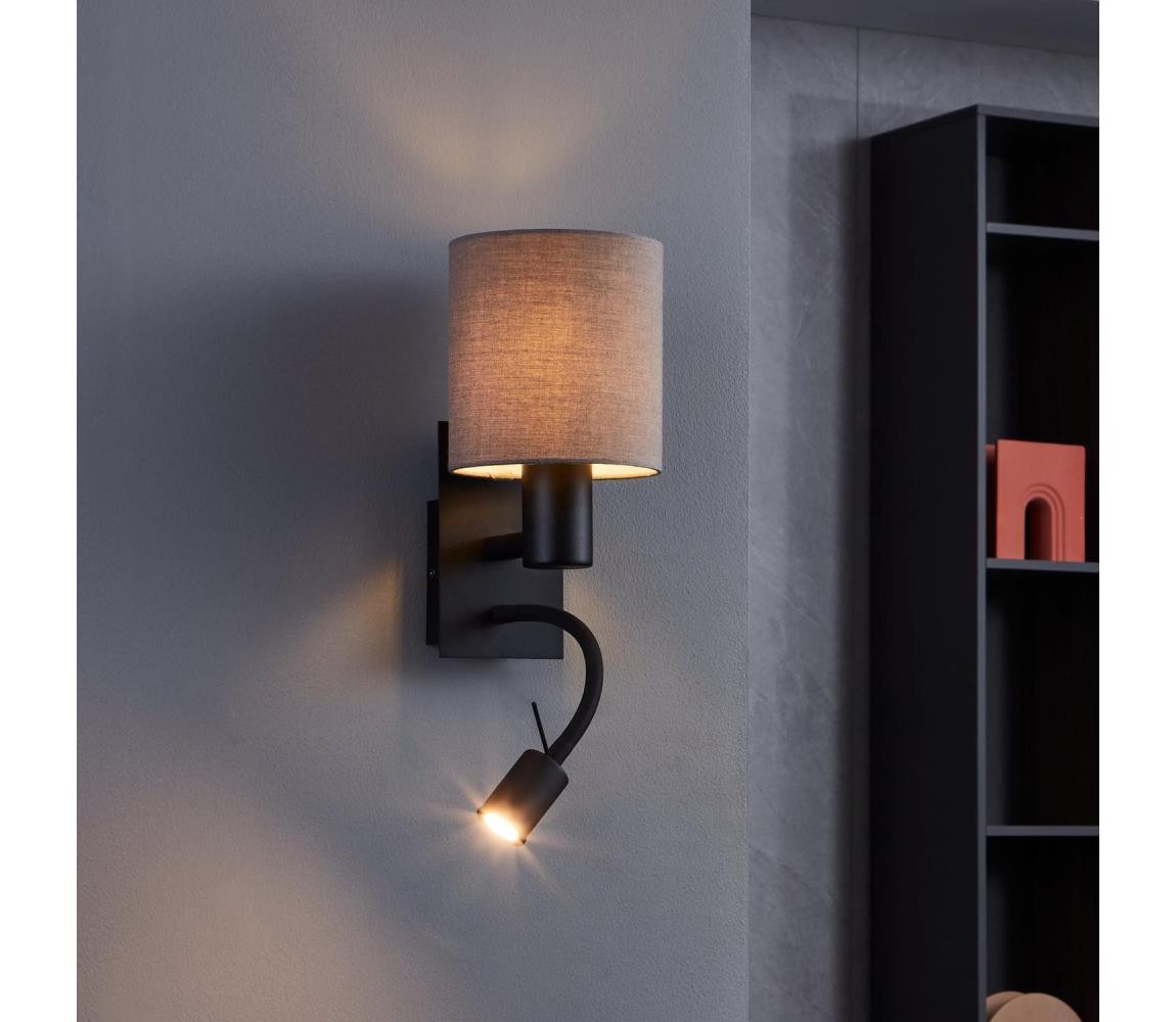 Eglo Eglo 900701 - LED Flexibilní svítidlo PASTERI 1xE27/40W/230V + LED/3,8W hnědá