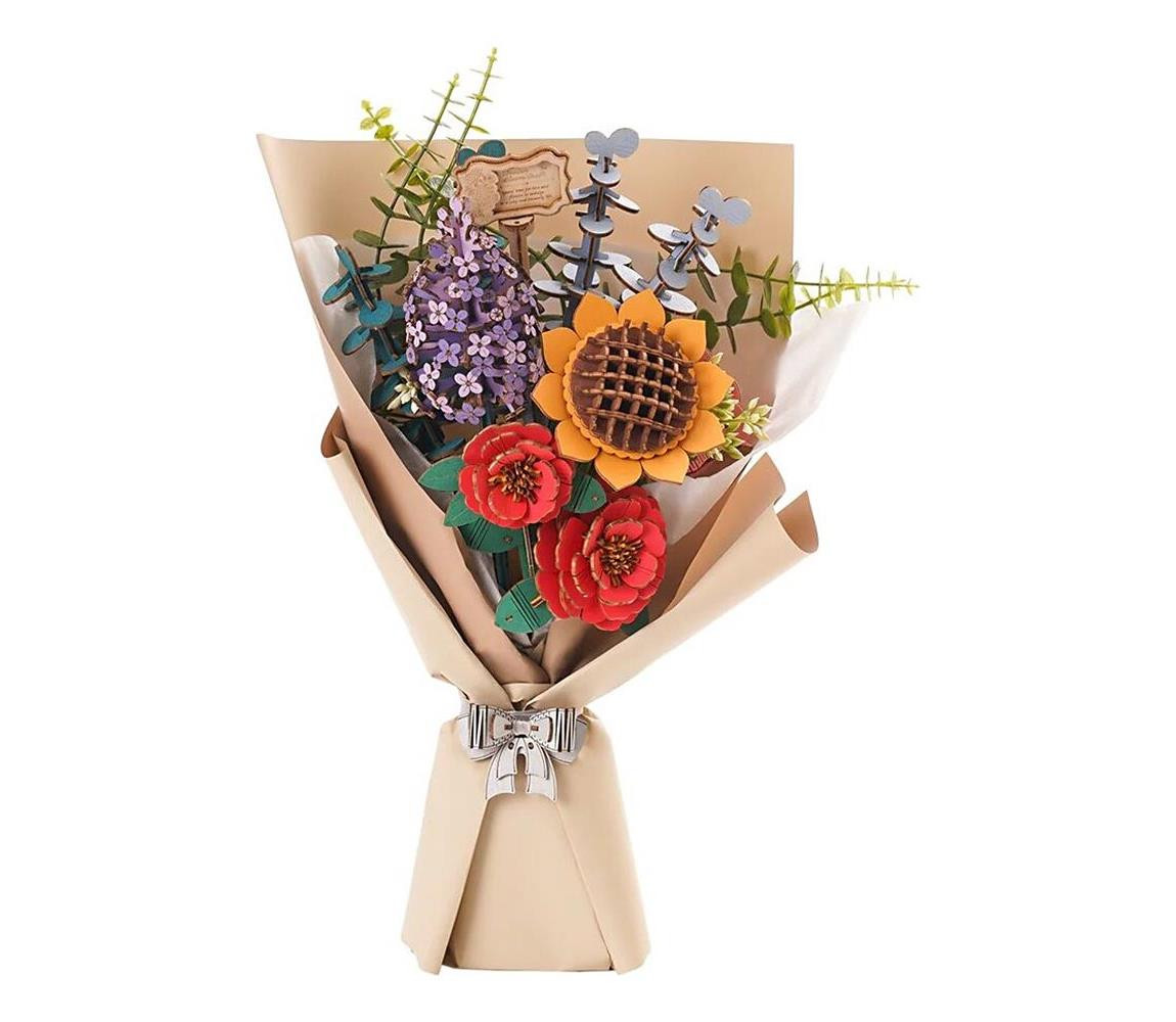 ROWOOD Dřevěné 3D puzzle Kytice květů 581 ks