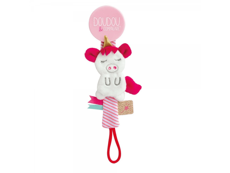 DouDou et Compagnie Vanille - Fraise Klip na dudlík 17cm, Vanille