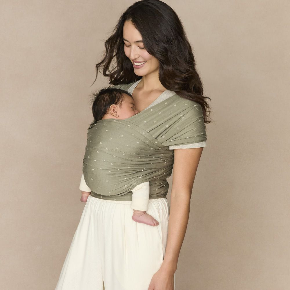 Suavinex Ergobaby ŠÁTEK/Aura Sustainably Sourced KNIT Baby Wrap - Olive Diamonds