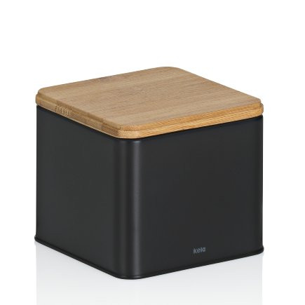 KELA Úložná dóza Kiril kovová černá 11,5x11,5x9,5cm 800,0ml KL-17887