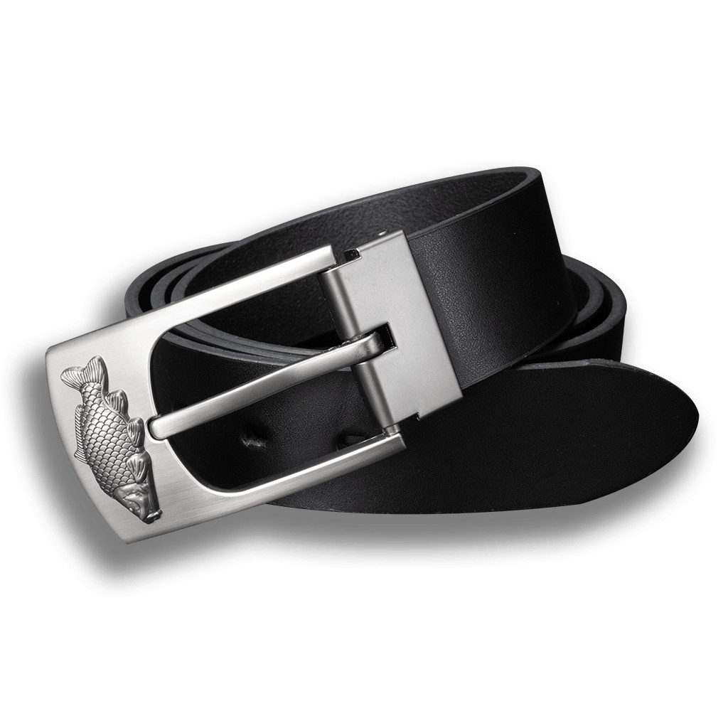 Opasek kožený rybářský Kapr malý 4 cm - černý, 100